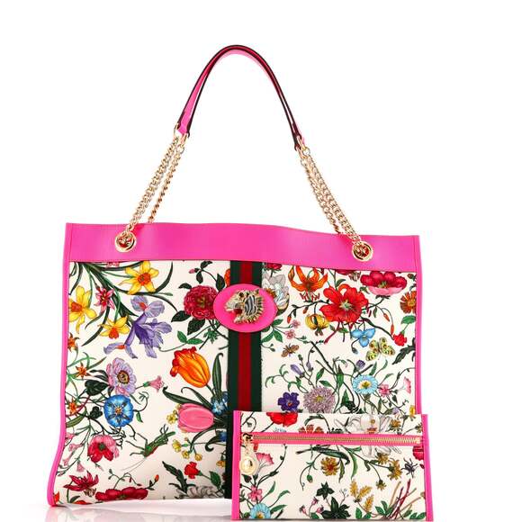 Gucci Rajah Chain Tote Flora Canvas #198328G12B - Picture 2 of 7